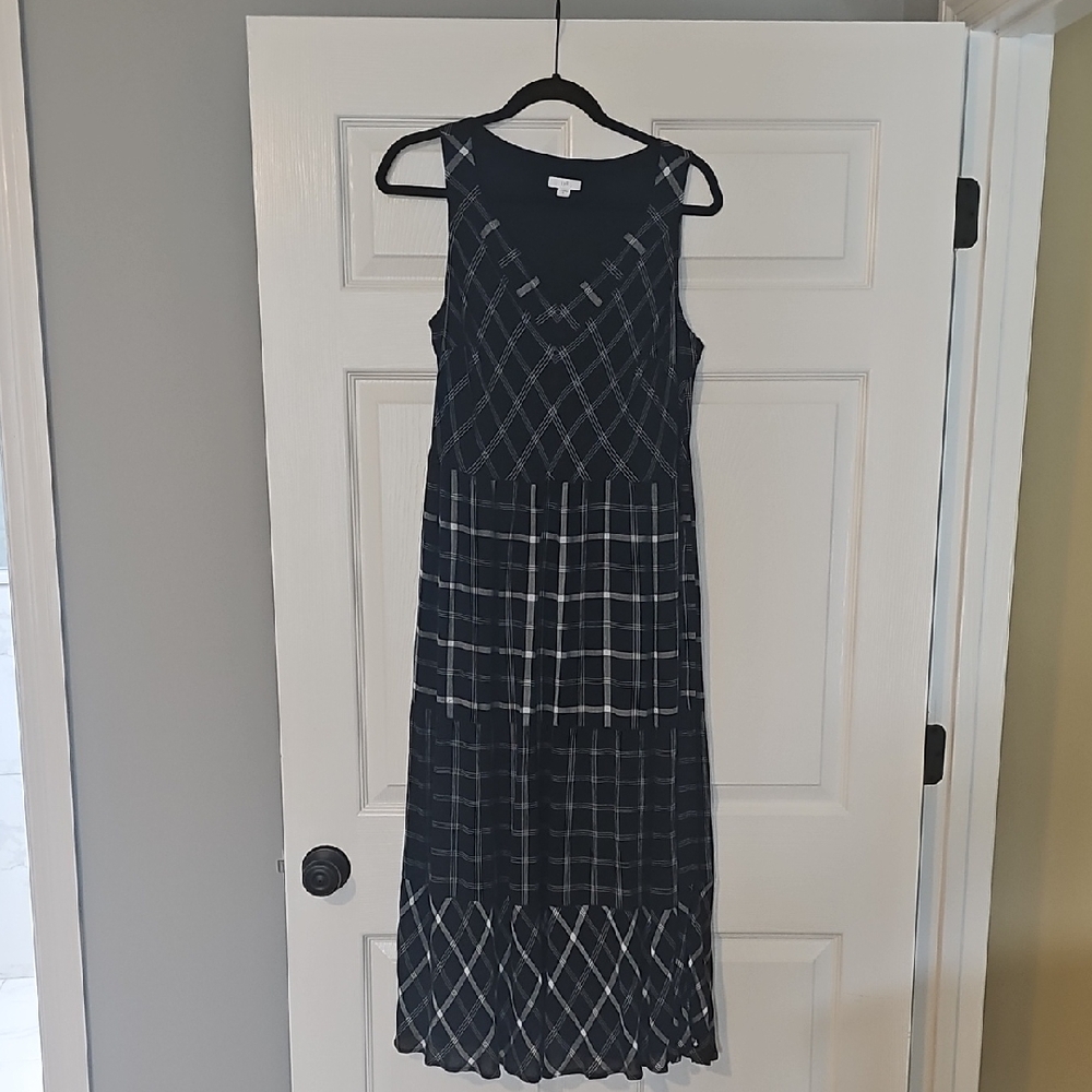 Elegant Black Plaid Dress J.Jill
